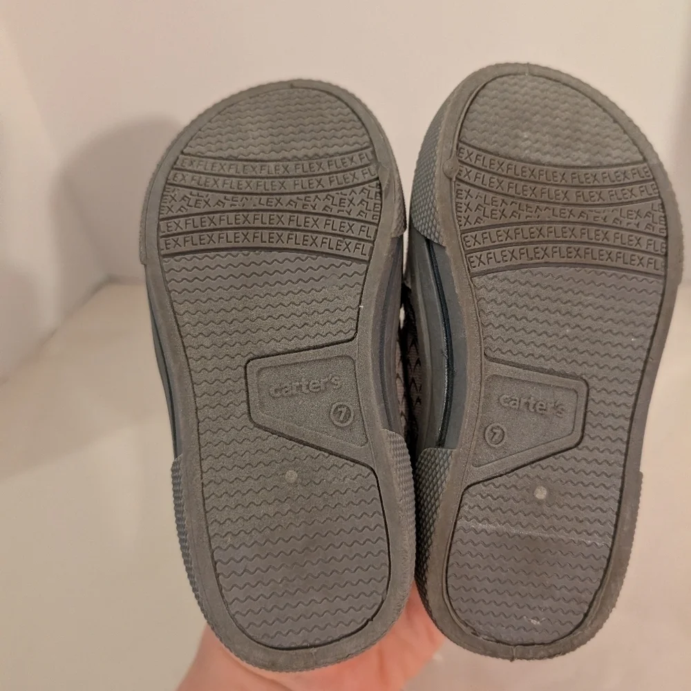 Carter's Toddler Boy Gray Shark Slip-On Sneakers in Size 7
